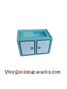 Lego Duplo, Möbel Waschbecken mit weißem Schrankmuster(4906pb01) Maersk blau